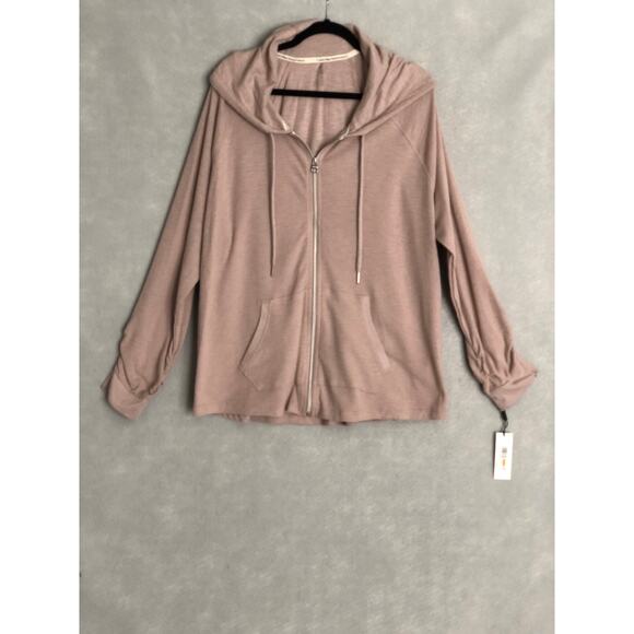 Calvin Klein Performance Women's Size 3X Full Zip Hoodie Dusty Rose NEW - Picture 1 of 7